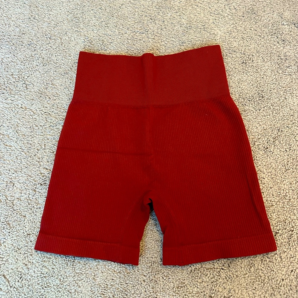 Red Biker Shorts